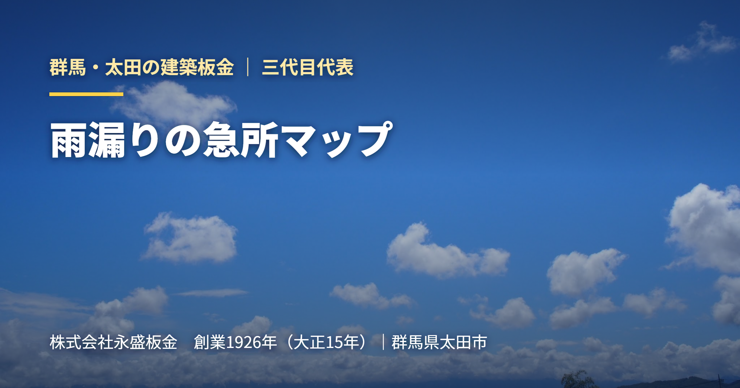 雨漏りの急所マップ｜群馬・太田の建築板金 永盛板金