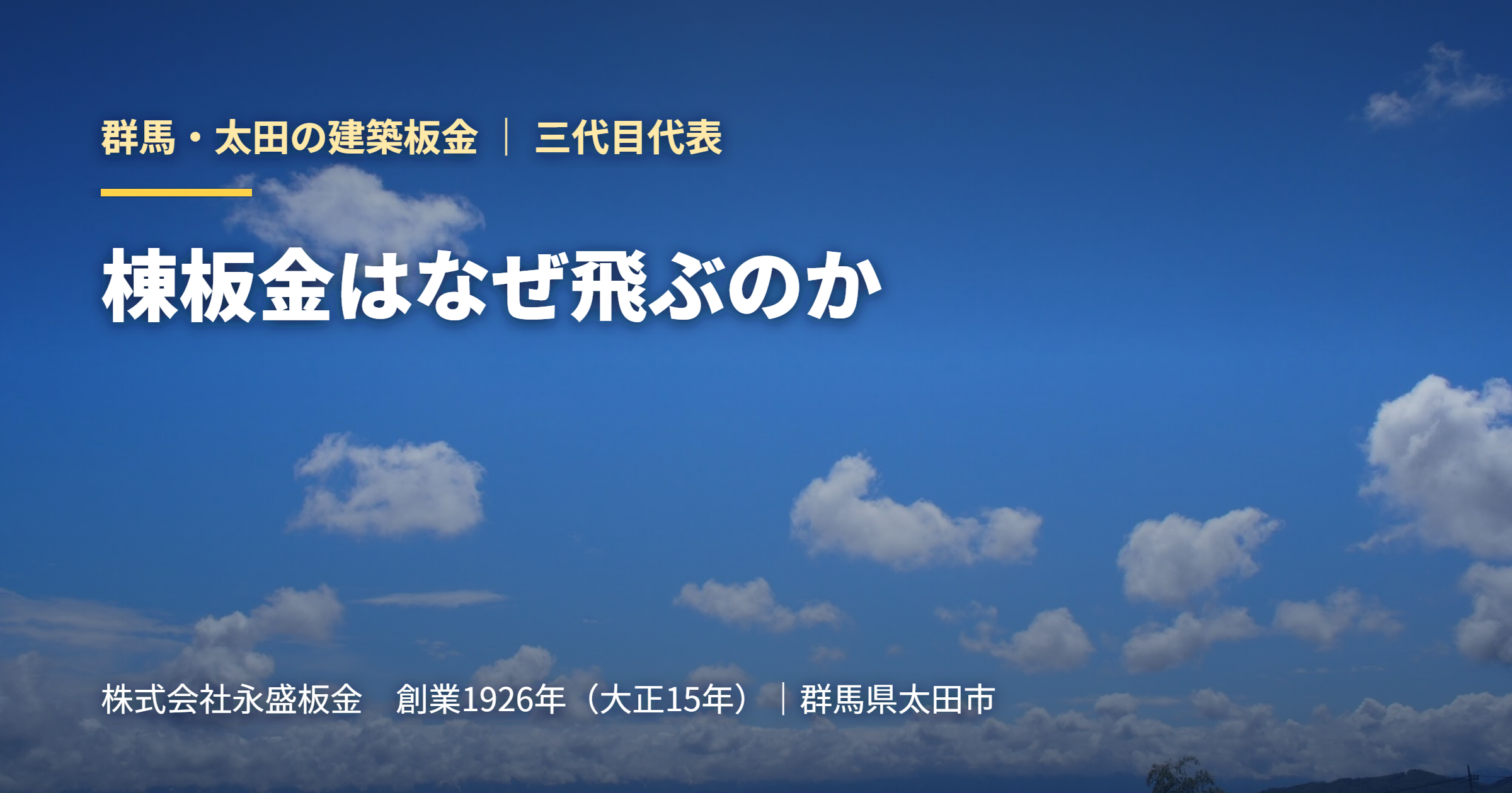 棟板金はなぜ飛ぶのか｜群馬・太田の建築板金 永盛板金